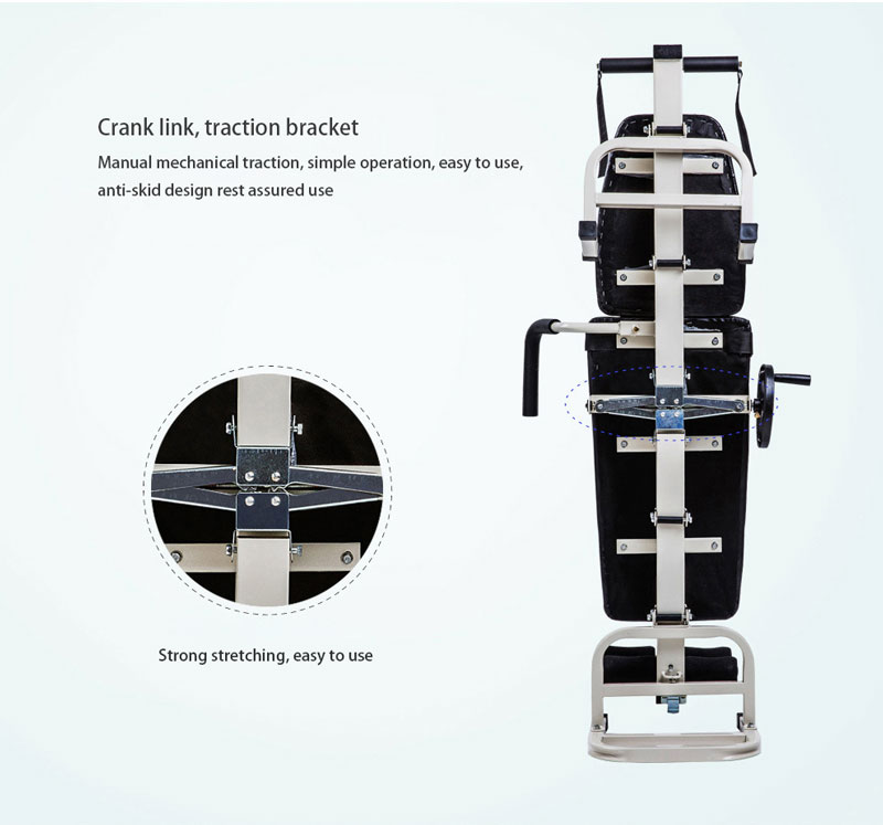 portable cervical and lumbar traction stretcher