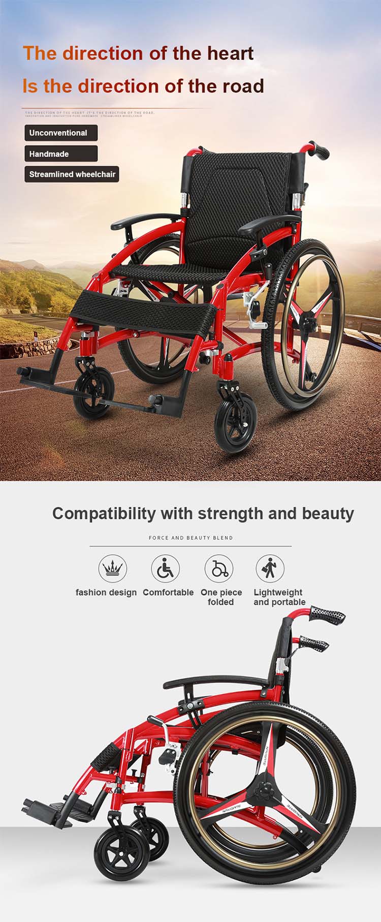 lightweight foldable power wheelchair